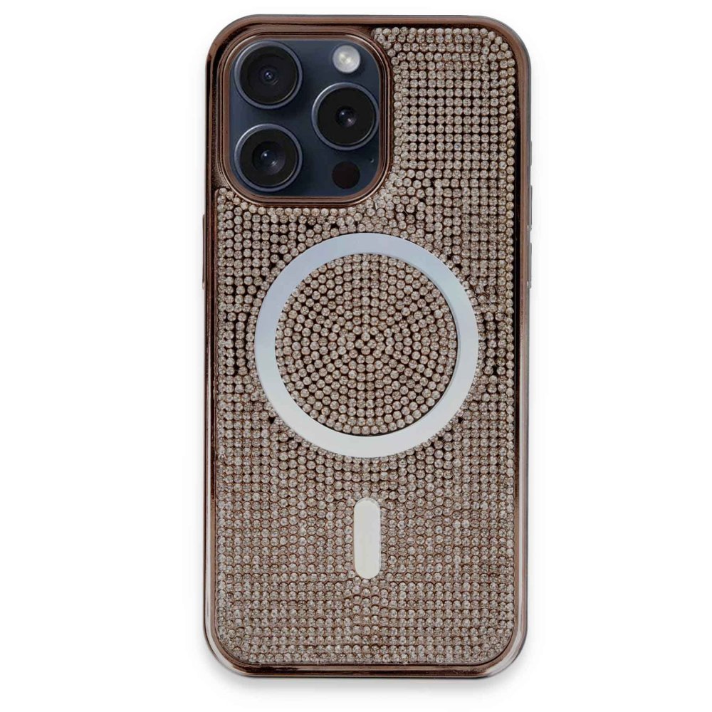 iPhone 14 Pro Max Kılıf Diamond Magsafe Kapak - Pembe  iPhone 14 Pro Max Kılıf Diamond Magsafe Kapak - Pembe