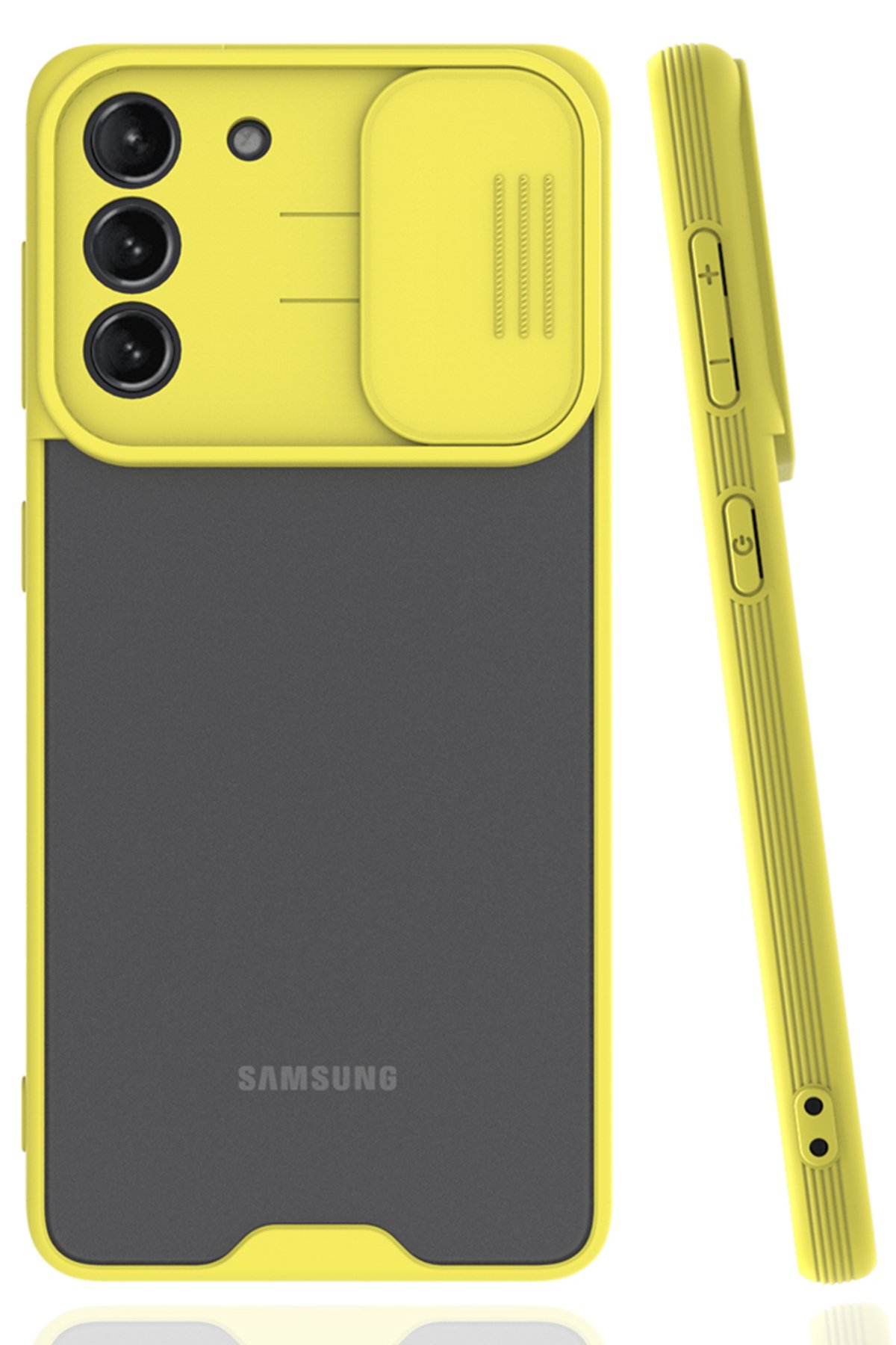  Samsung Galaxy S21 Plus Kılıf Platin Kamera Koruma Silikon - Sarı
