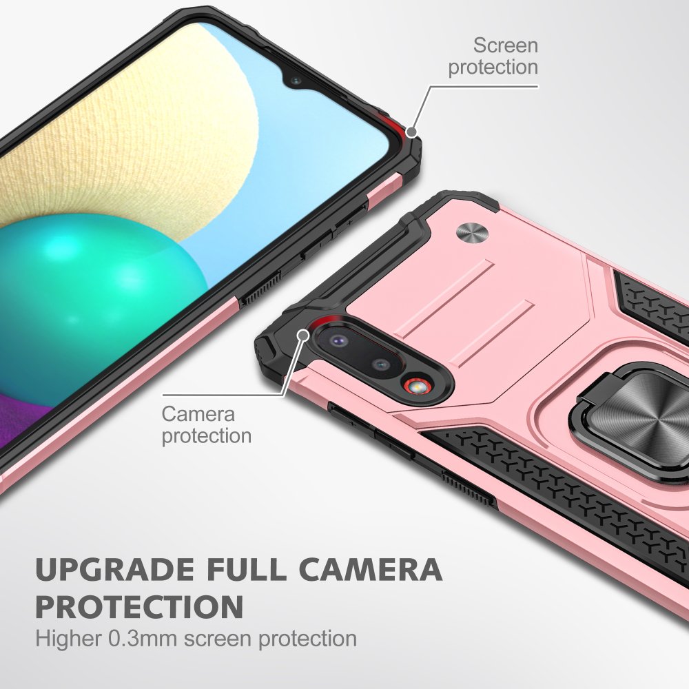  Samsung Galaxy A02 Kılıf Zegna Yüzüklü Silikon Kapak - Rose