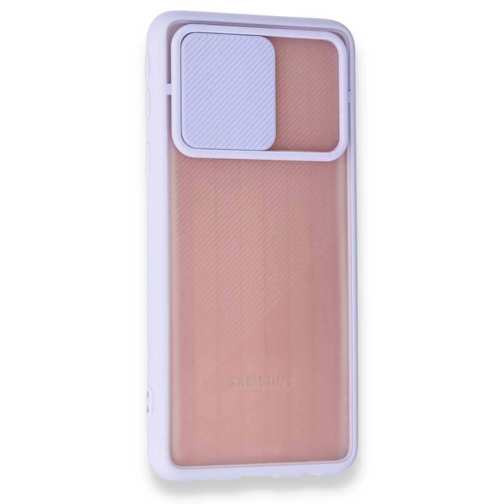 Samsung Galaxy A01 Core Kılıf Palm Buzlu Kamera Sürgülü Silikon - Lila