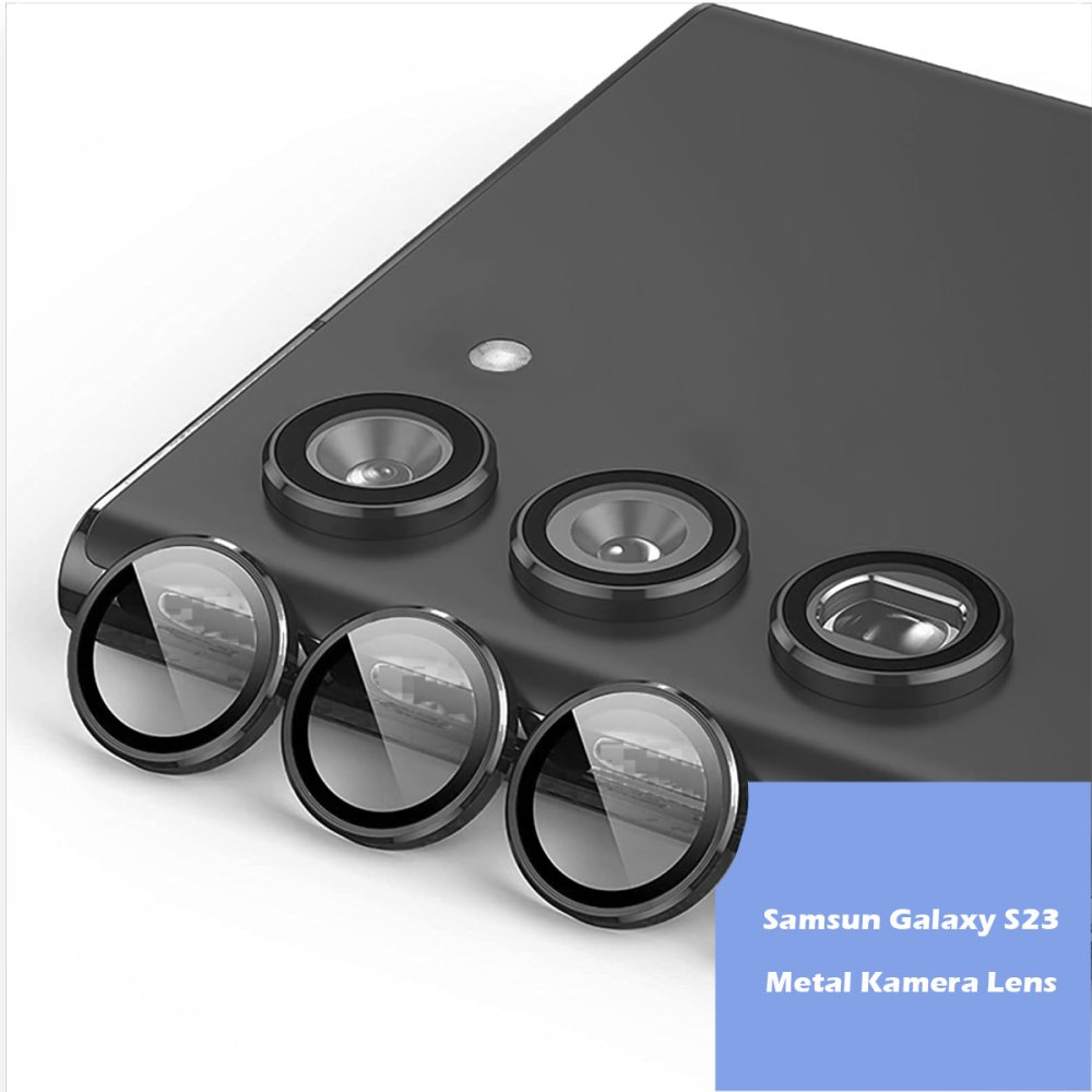  Samsung Galaxy S23 Metal Kamera Lens - Siyah