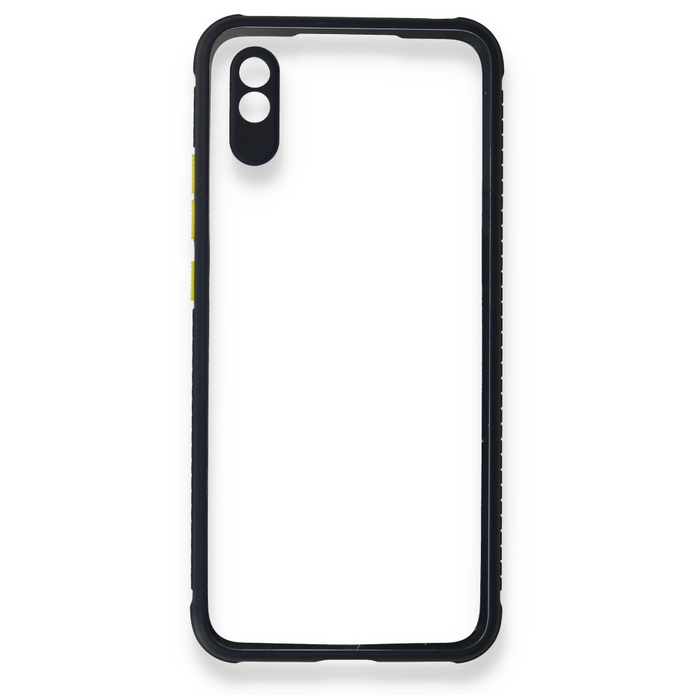 Redmi 9A Kılıf Miami Şeffaf Silikon - Lacivert Redmi 9A Kılıf Miami Şeffaf Silikon - Lacivert
