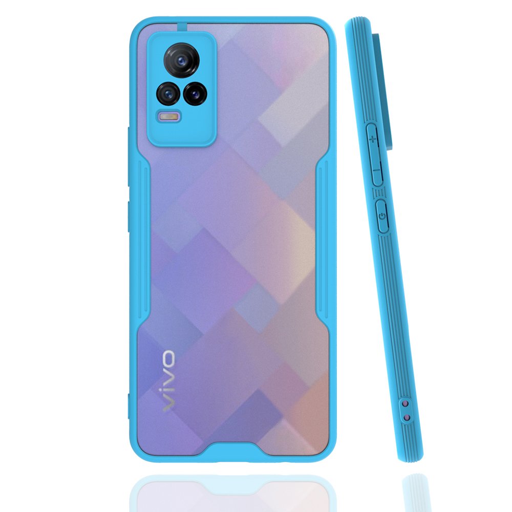  Vivo V21e Kılıf Platin Silikon - Mavi