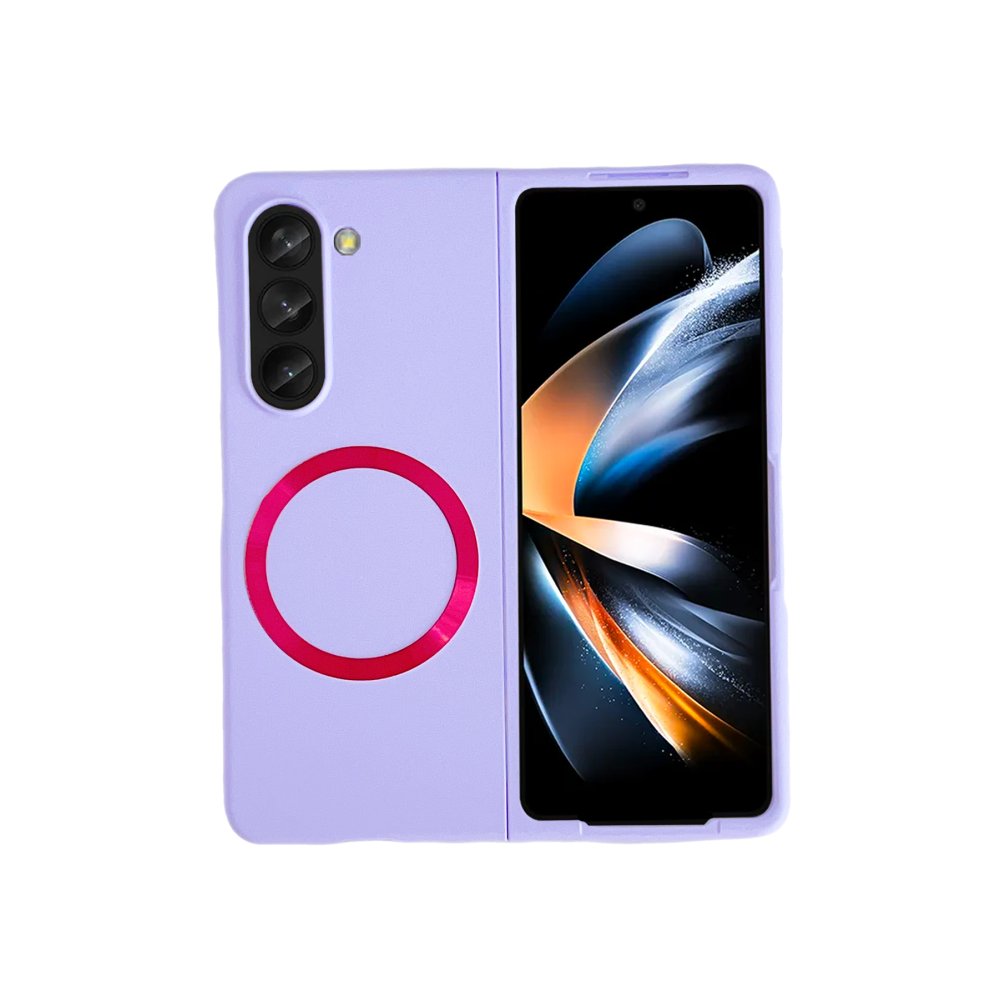  Samsung Galaxy Z Fold 5 Kılıf Mata Fold Kapak - Lila
