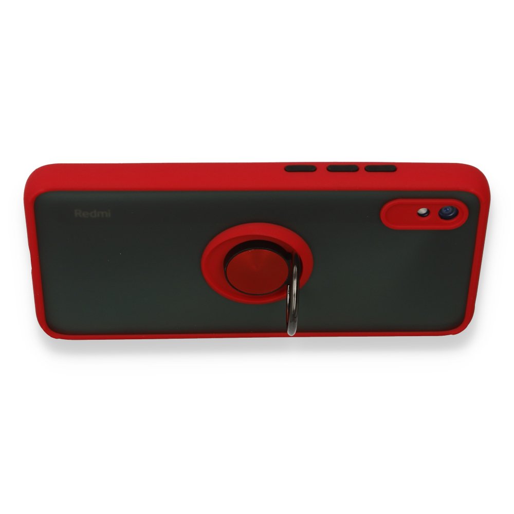 Redmi 9A Kılıf Montreal Yüzüklü Silikon Kapak - Kırmızı Redmi 9A Kılıf Montreal Yüzüklü Silikon Kapak - Kırmızı