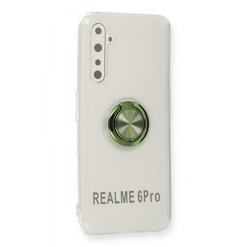 Realme 6 Pro Kılıf Gros Yüzüklü Silikon - Yeşil  Realme 6 Pro Kılıf Gros Yüzüklü Silikon - Yeşil