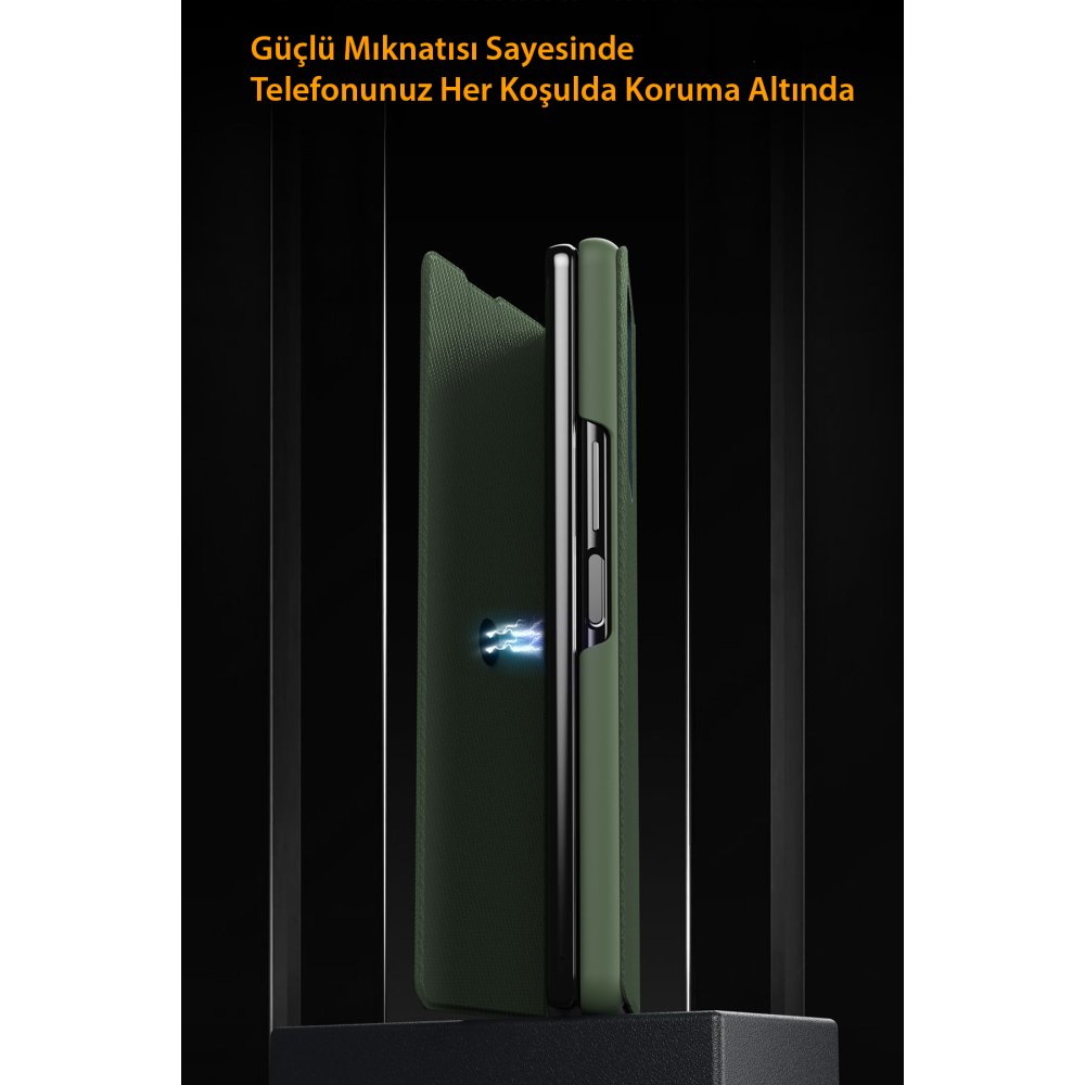  Samsung Galaxy Z Fold 3 Kılıf Fold Karbon Kapak - Siyah