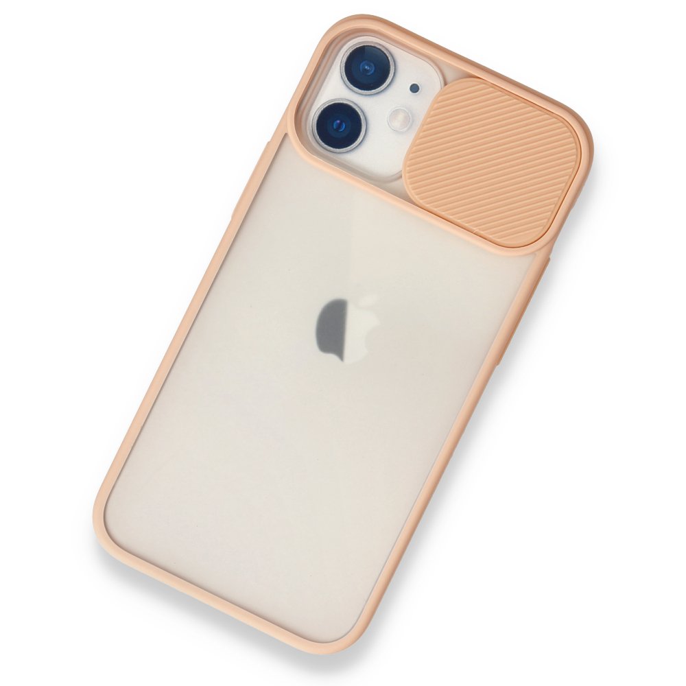  iPhone 11 Kılıf Palm Buzlu Kamera Sürgülü Silikon - Pembe
