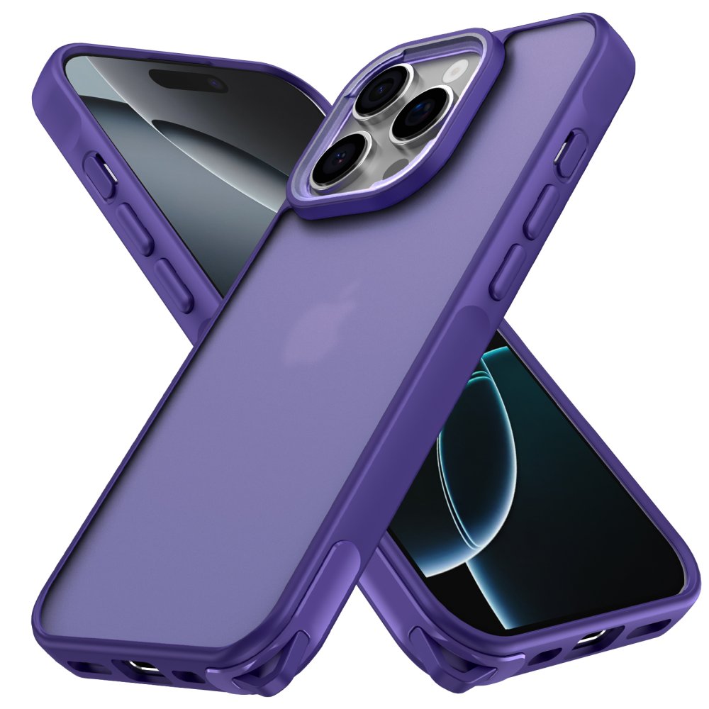  iPhone 16 Pro Kılıf Elegant Kapak - Derin Mor