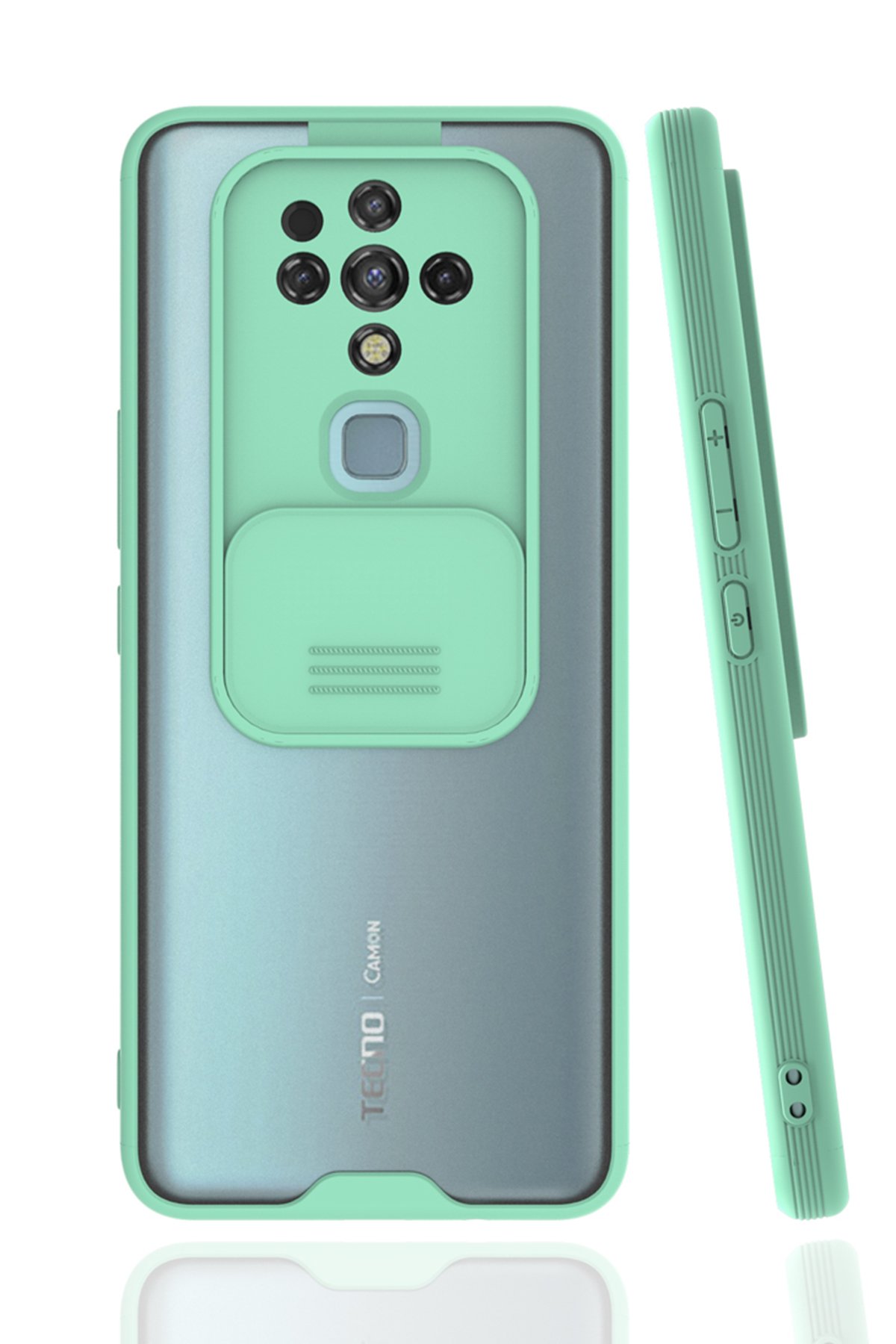 Tecno Camon 16 Kılıf Platin Kamera Koruma Silikon - Açık Yeşil  Tecno Camon 16 Kılıf Platin Kamera Koruma Silikon - Açık Yeşil