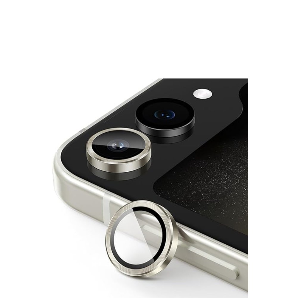  Samsung Galaxy Z Flip 5 Valdez Metal Kamera Lens - Krem