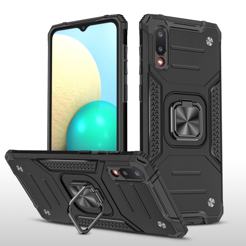  Samsung Galaxy A02 Kılıf Zegna Yüzüklü Silikon Kapak - Siyah