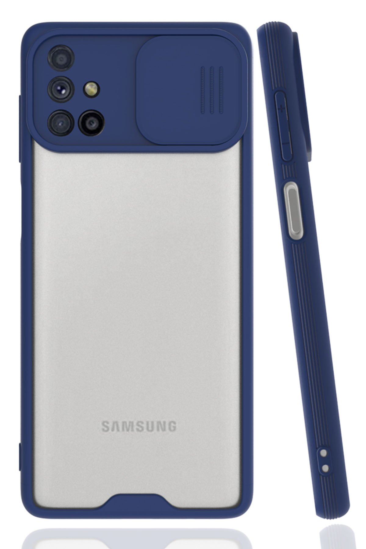 Samsung Galaxy M51 Kılıf Platin Kamera Koruma Silikon - Lacivert