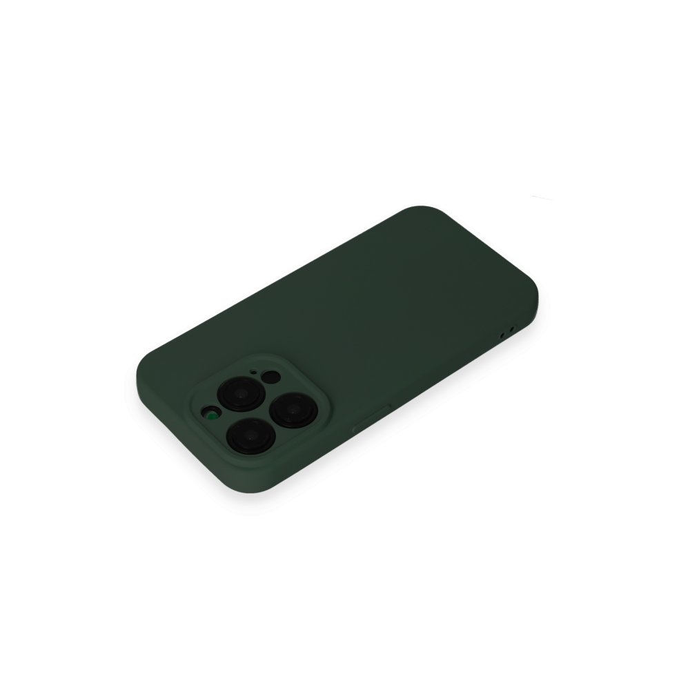 iPhone 15 Pro Max Kılıf Nano içi Kadife Silikon - Koyu Yeşil iPhone 15 Pro Max Kılıf Nano içi Kadife Silikon - Koyu Yeşil