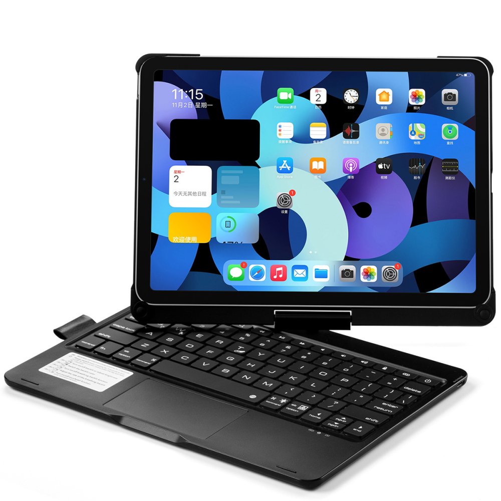  iPad Pro 11 (2020) Kılıf Magic Dönen Klavyeli Tablet Kılıf - Siyah