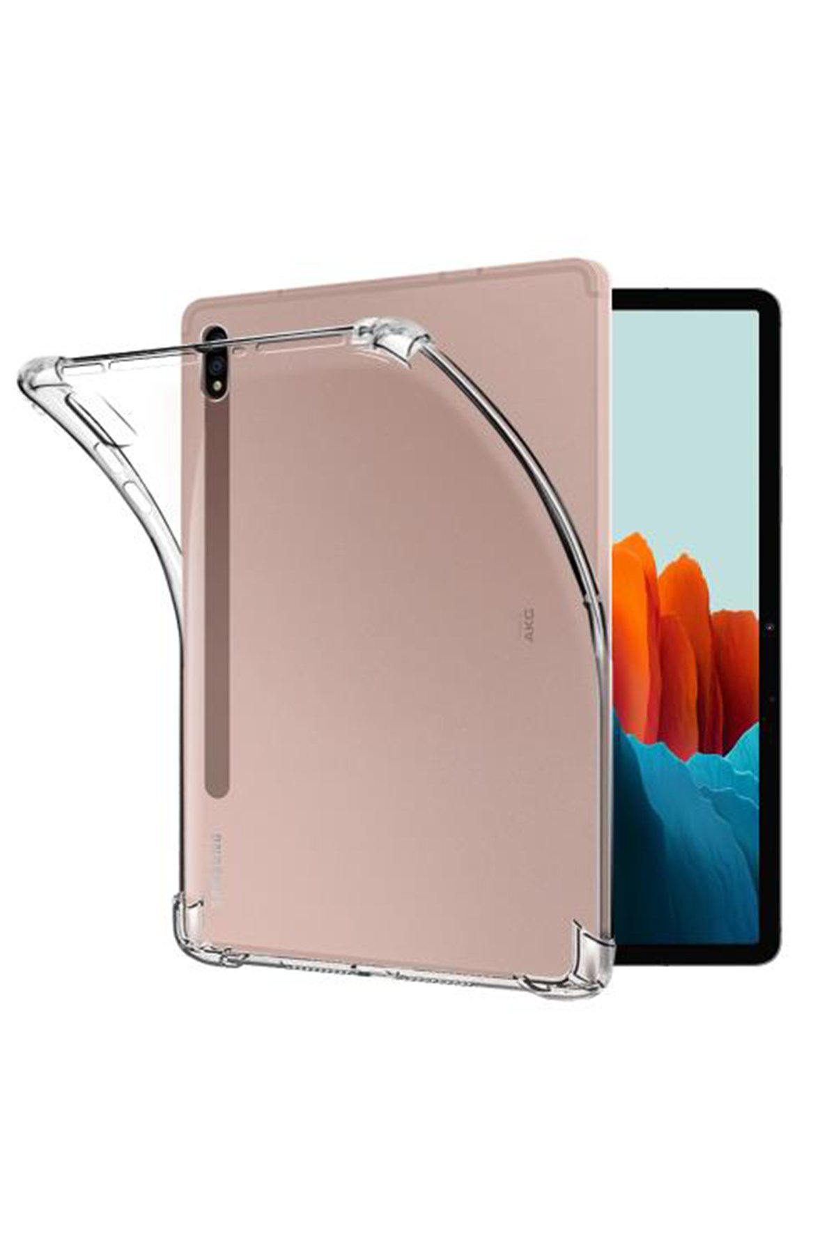  Samsung Galaxy X800 Tab S8 Plus 12.4 Kılıf Anti Şeffaf Tablet Silikon - Şeffaf