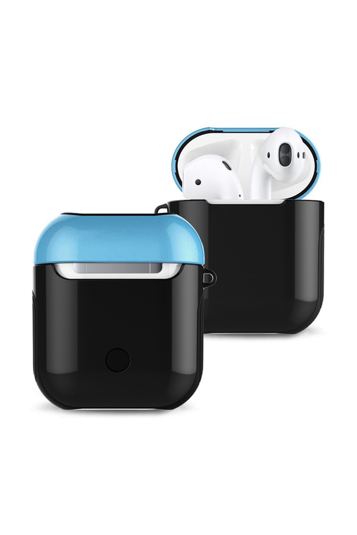  Airpods (1.nesil) 3in1 Kılıf - Siyah-Mavi
