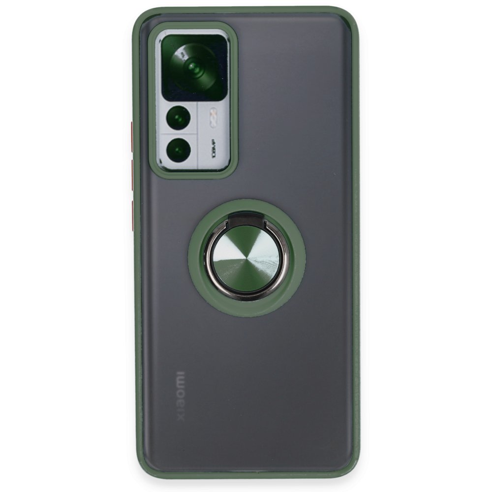 Xiaomi Mi 12T Pro Kılıf Montreal Yüzüklü Silikon Kapak - Yeşil  Xiaomi Mi 12T Pro Kılıf Montreal Yüzüklü Silikon Kapak - Yeşil