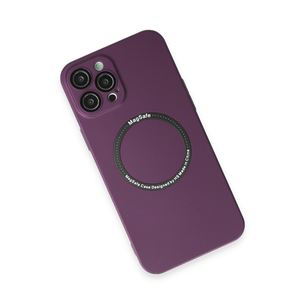  iPhone 12 Pro Max Kılıf Jack Magneticsafe Lens Silikon - Mürdüm