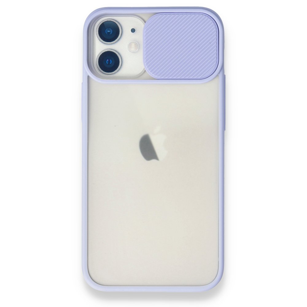  iPhone 11 Kılıf Palm Buzlu Kamera Sürgülü Silikon - Lila