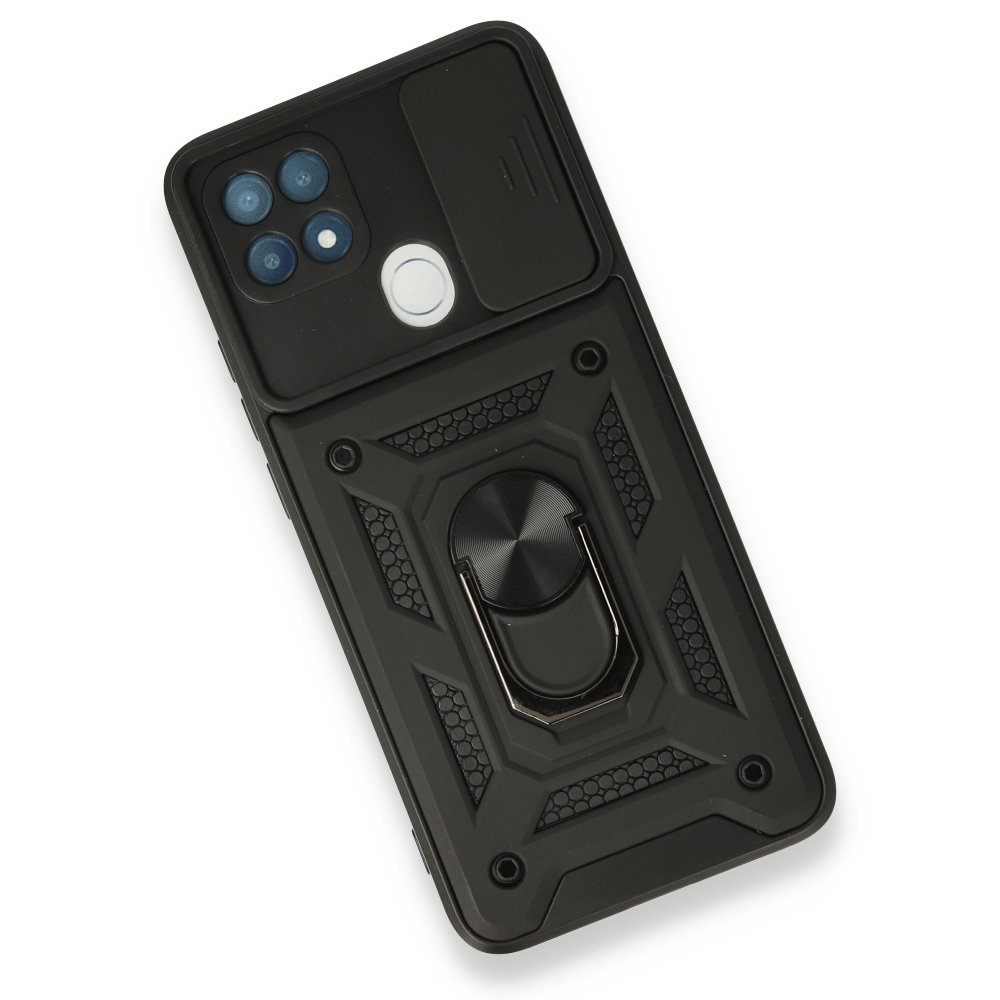 Oppo A15S Kılıf Pars Lens Yüzüklü Silikon - Siyah Oppo A15S Kılıf Pars Lens Yüzüklü Silikon - Siyah