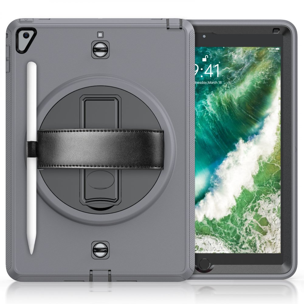  iPad 9.7 (2017) Kılıf Strap-C Otterbox Tablet Kapak - Gri