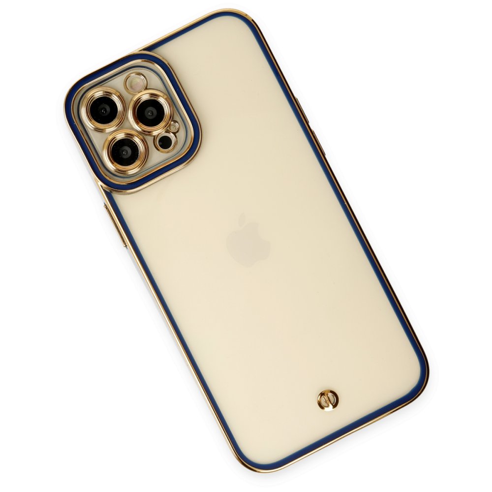  iPhone 12 Pro Max Kılıf Liva Lens Silikon - Mavi