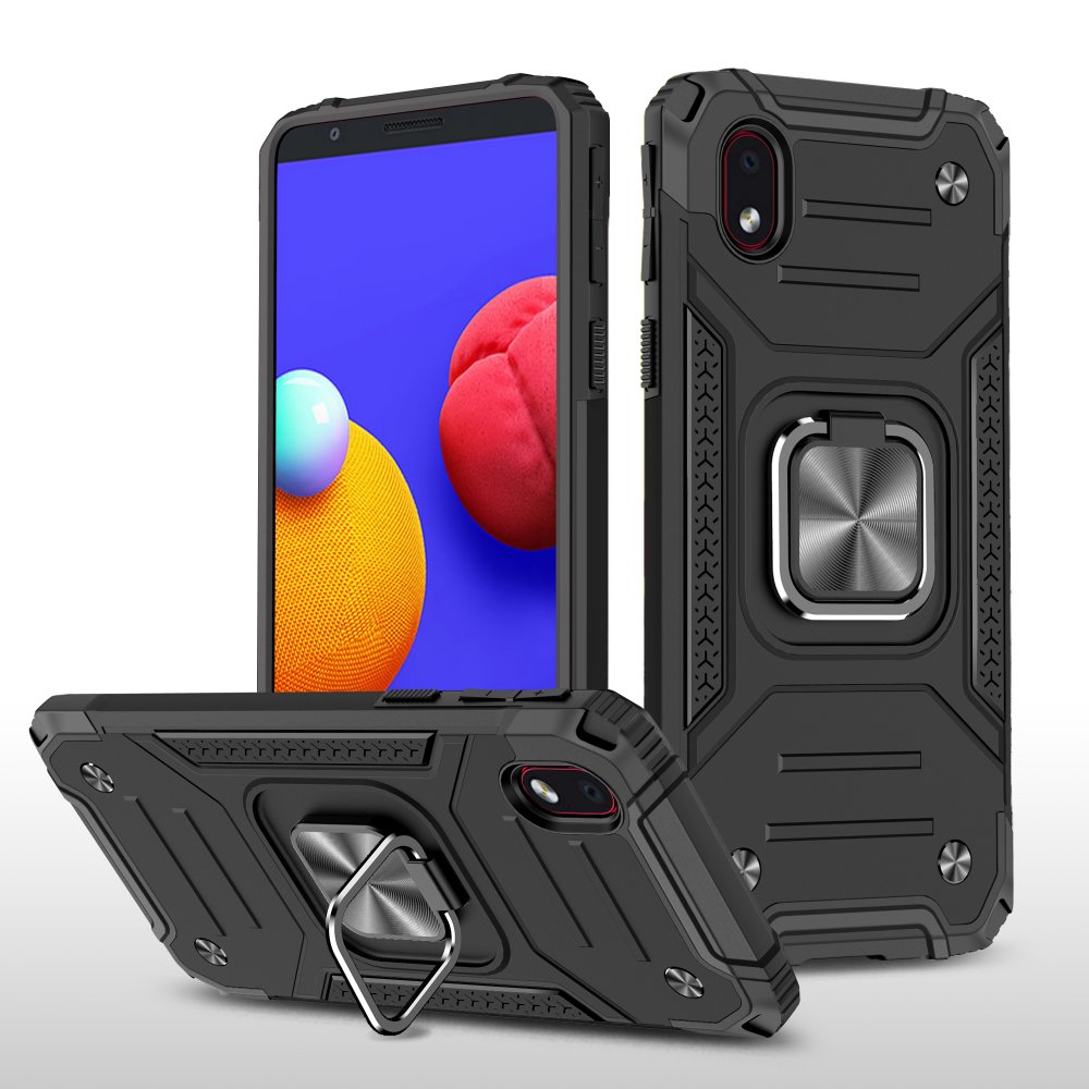  Samsung Galaxy A01 Core Kılıf Zegna Yüzüklü Silikon Kapak - Siyah
