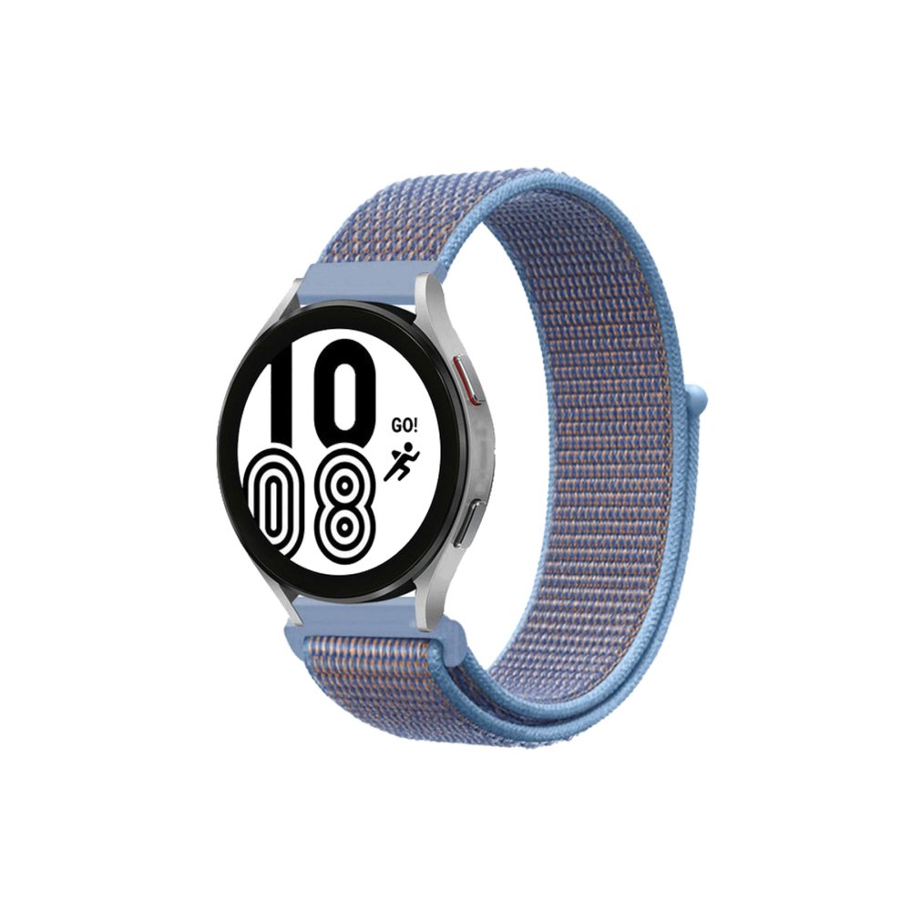  Samsung Galaxy Watch 6 Hasırlı Cırtcırtlı Kordon - Lila-Mor