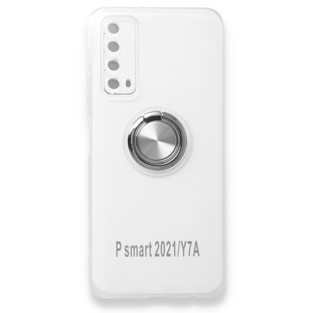 Huawei P Smart 2021 Kılıf Gros Yüzüklü Silikon - Gümüş  Huawei P Smart 2021 Kılıf Gros Yüzüklü Silikon - Gümüş