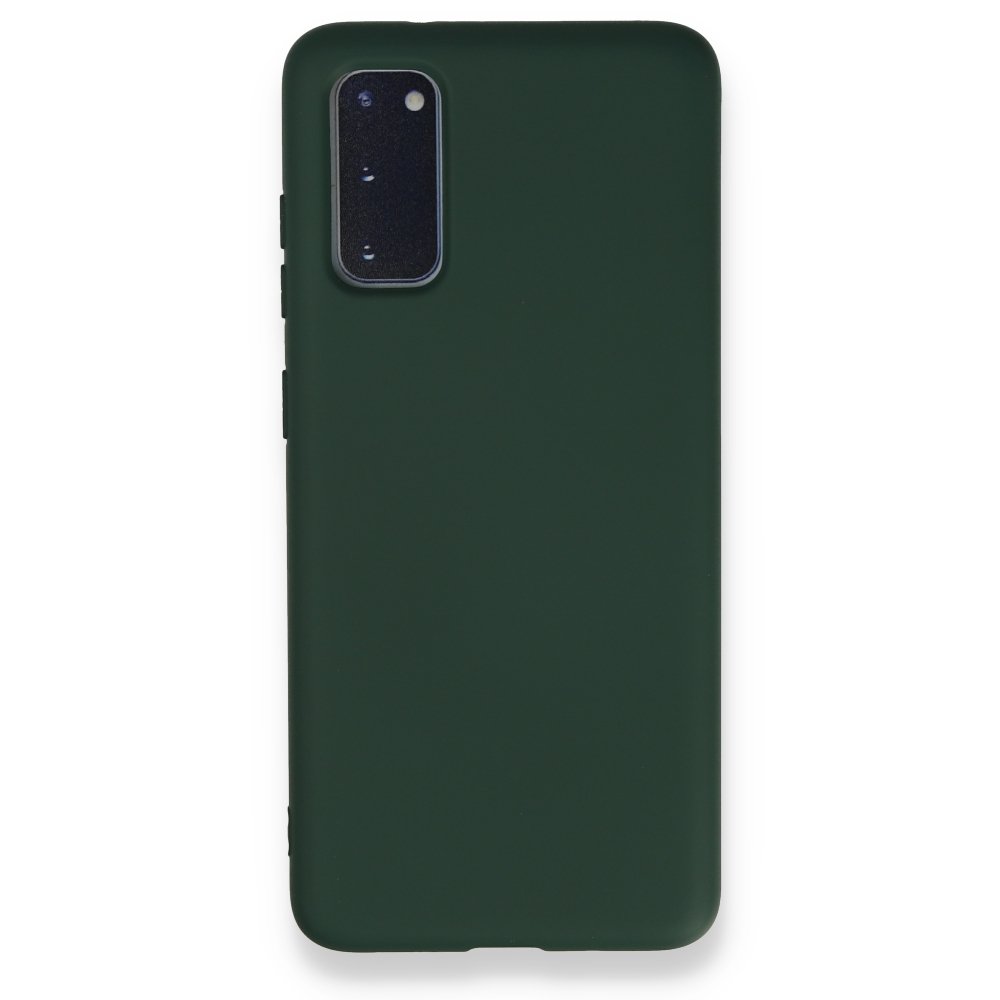  Samsung Galaxy S20 Kılıf Nano içi Kadife Silikon - Koyu Yeşil
