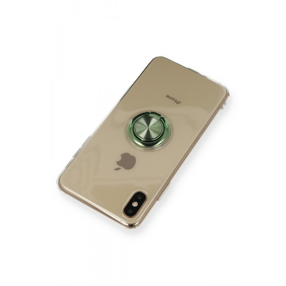 iPhone XS Max Kılıf Gros Yüzüklü Silikon - Yeşil iPhone XS Max Kılıf Gros Yüzüklü Silikon - Yeşil