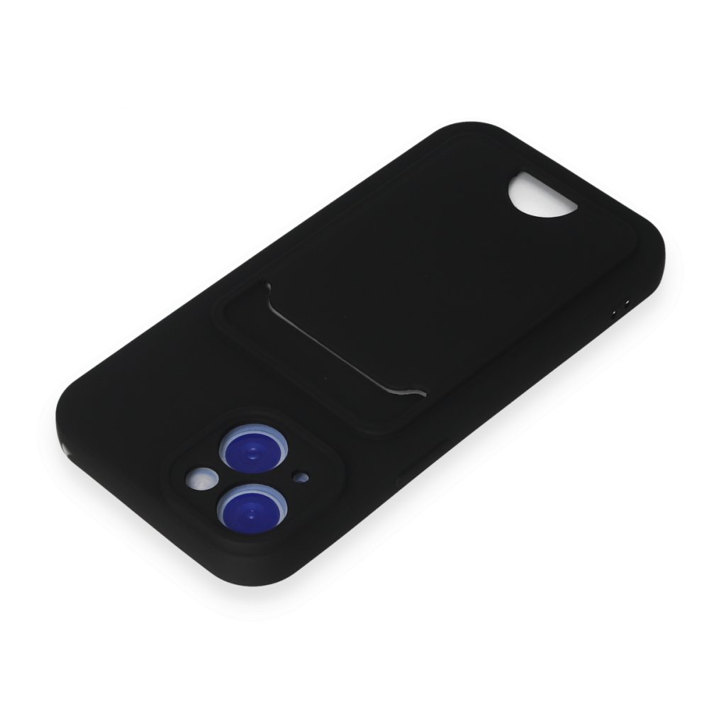  iPhone 14 Kılıf Kelvin Kartvizitli Silikon - Siyah