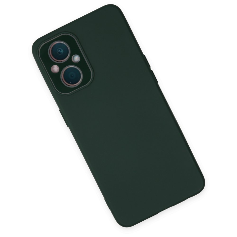  Oppo Reno 8 Lite Kılıf Lansman Glass Kapak - Koyu Yeşil