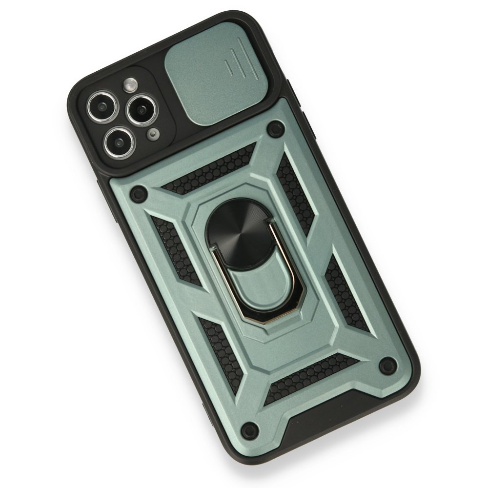 iPhone 11 Pro Max Kılıf Pars Lens Yüzüklü Silikon - Yeşil iPhone 11 Pro Max Kılıf Pars Lens Yüzüklü Silikon - Yeşil
