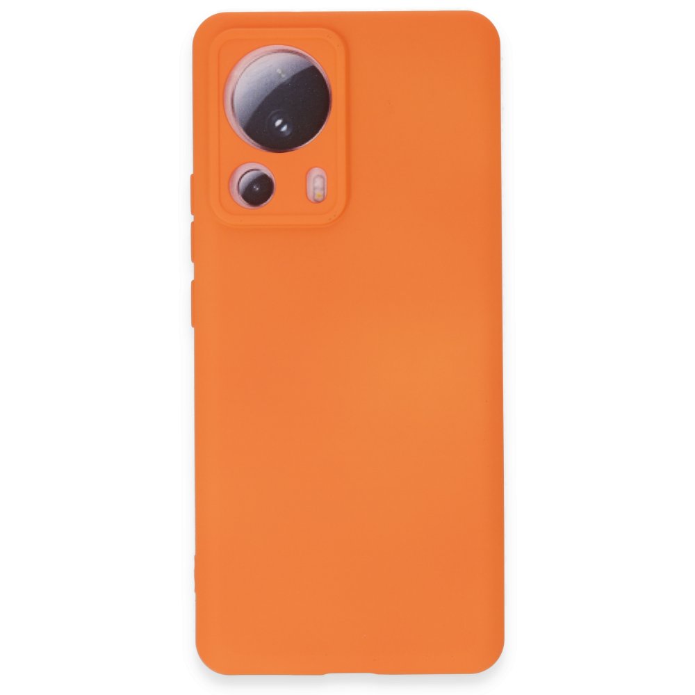 Xiaomi Mi 13 Lite Kılıf Nano içi Kadife Silikon - Turuncu Xiaomi Mi 13 Lite Kılıf Nano içi Kadife Silikon - Turuncu