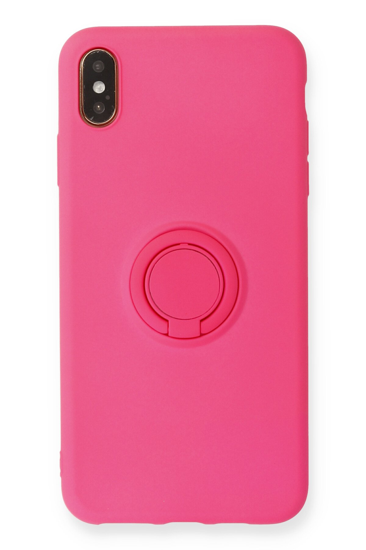 iPhone XS Max Kılıf Viktor Yüzüklü Silikon - Pembe iPhone XS Max Kılıf Viktor Yüzüklü Silikon - Pembe