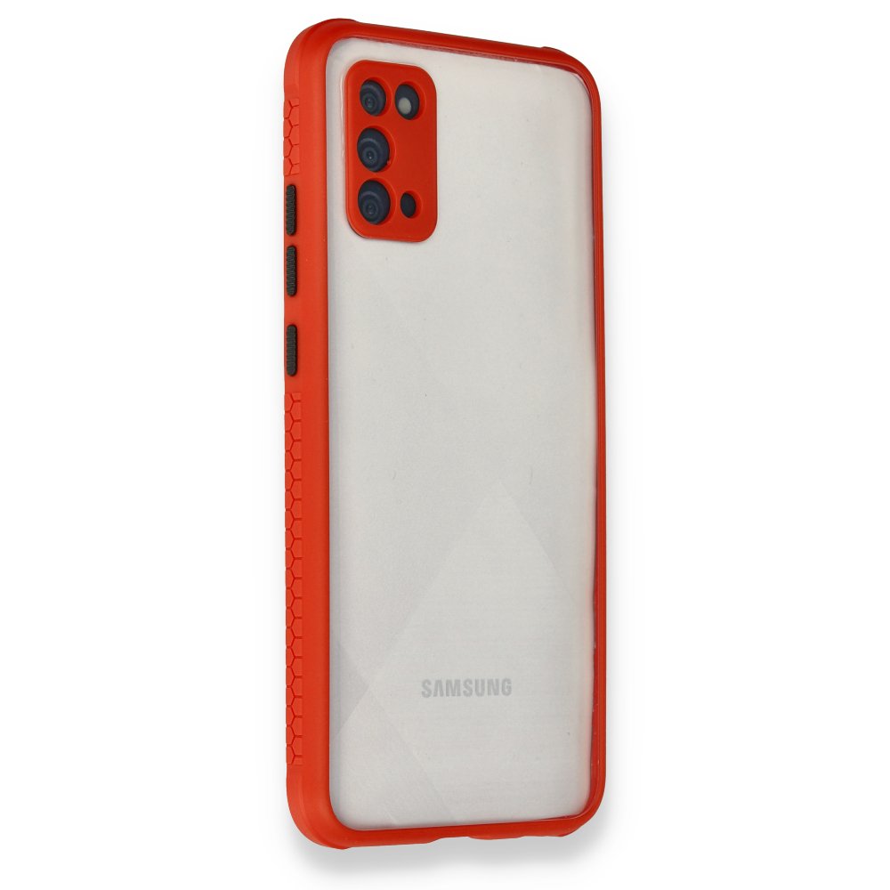  Samsung Galaxy A02S Kılıf Miami Şeffaf Silikon - Kırmızı