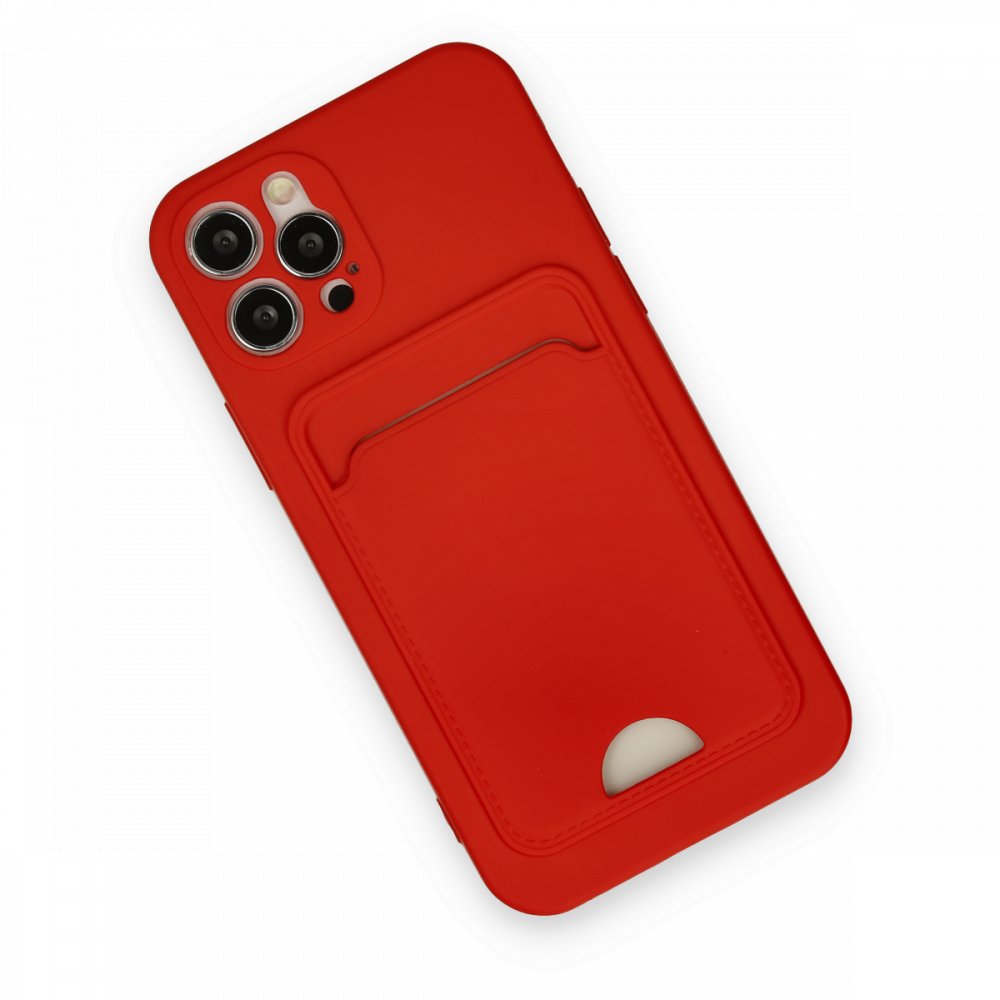  iPhone 12 Pro Kılıf Kelvin Kartvizitli Silikon - Kırmızı