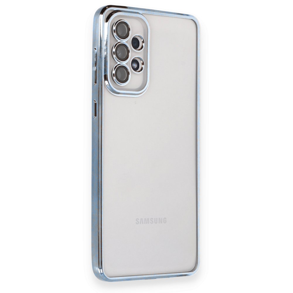  Samsung Galaxy A73 5G Kılıf Razer Lensli Silikon - Açık Mavi
