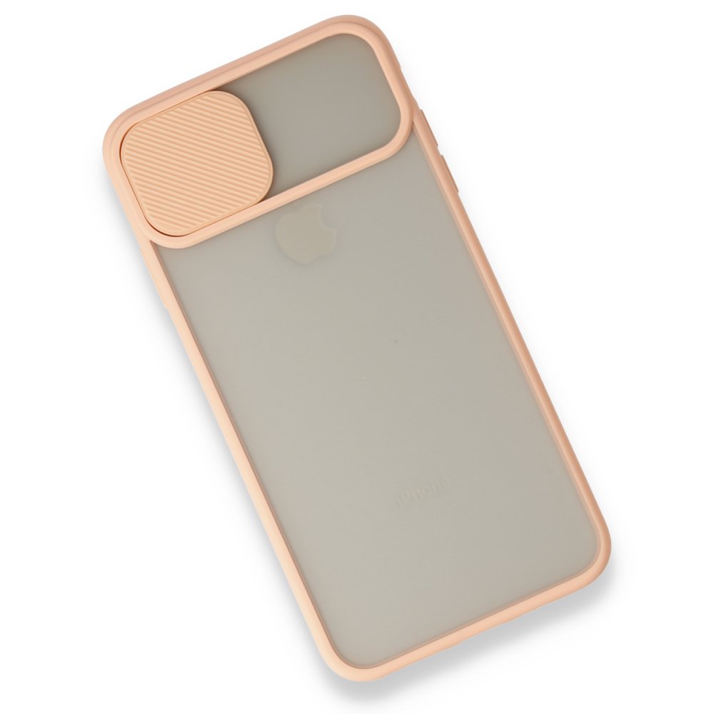 iPhone X Kılıf Palm Buzlu Kamera Sürgülü Silikon - Pembe  iPhone X Kılıf Palm Buzlu Kamera Sürgülü Silikon - Pembe