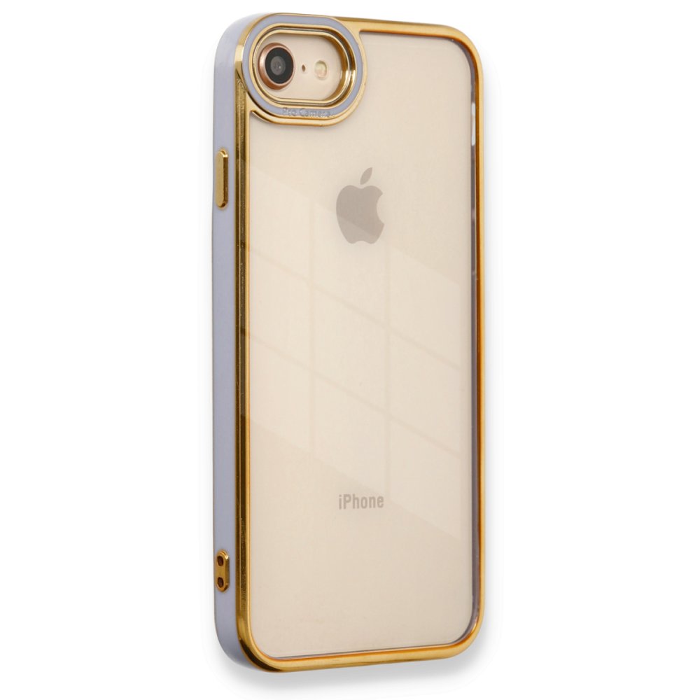  iPhone 8 Kılıf Liva Lens Silikon - Lila