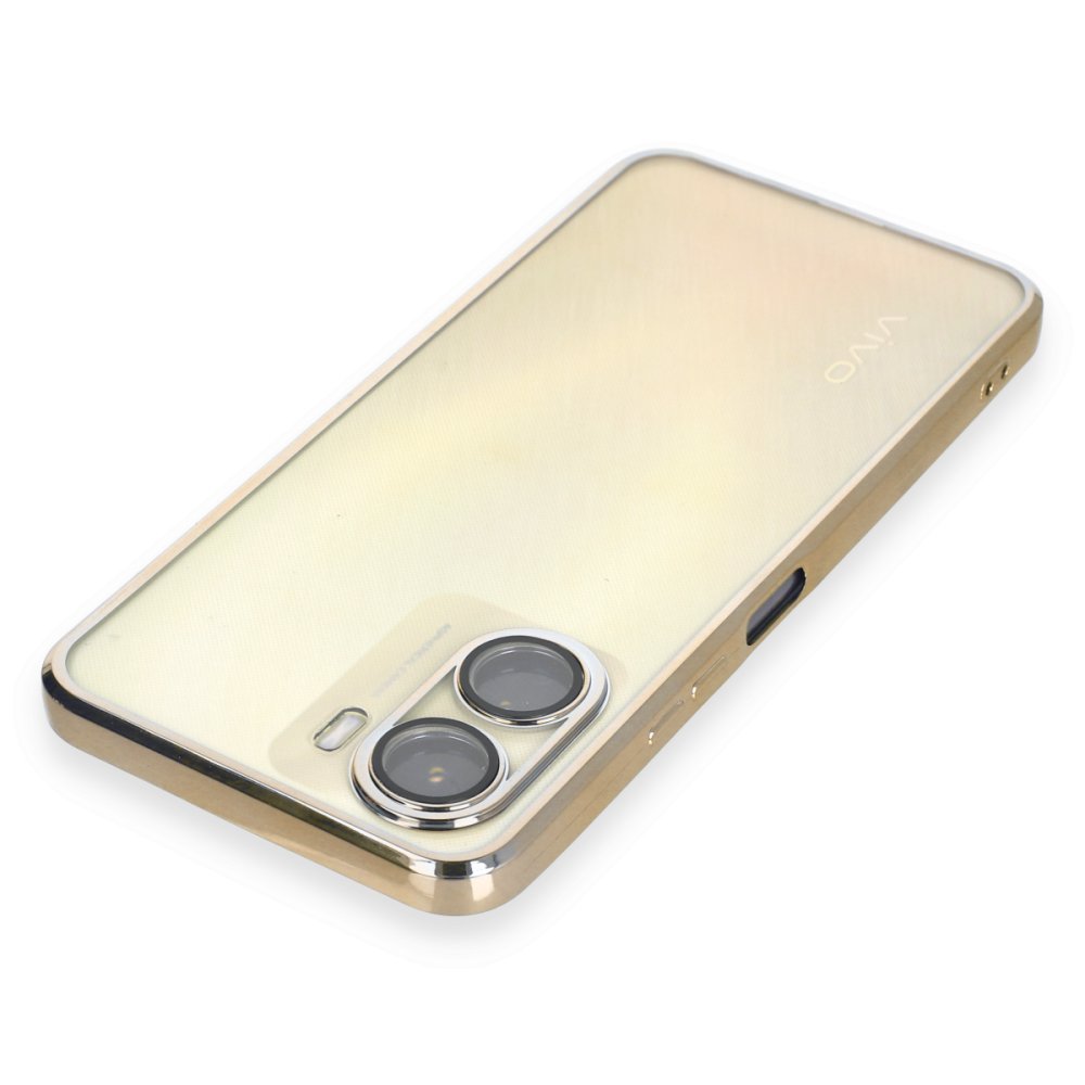 Vivo Y16 Kılıf Razer Lensli Silikon - Gold  Vivo Y16 Kılıf Razer Lensli Silikon - Gold