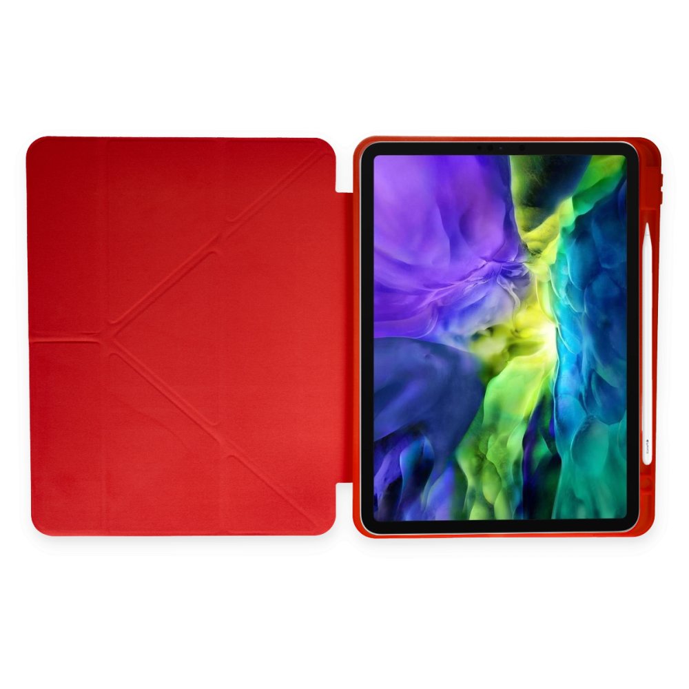 iPad Pro 11 (2024) Kılıf Kalemlikli Mars Tablet Kılıfı - Kırmızı iPad Pro 11 (2024) Kılıf Kalemlikli Mars Tablet Kılıfı - Kırmızı