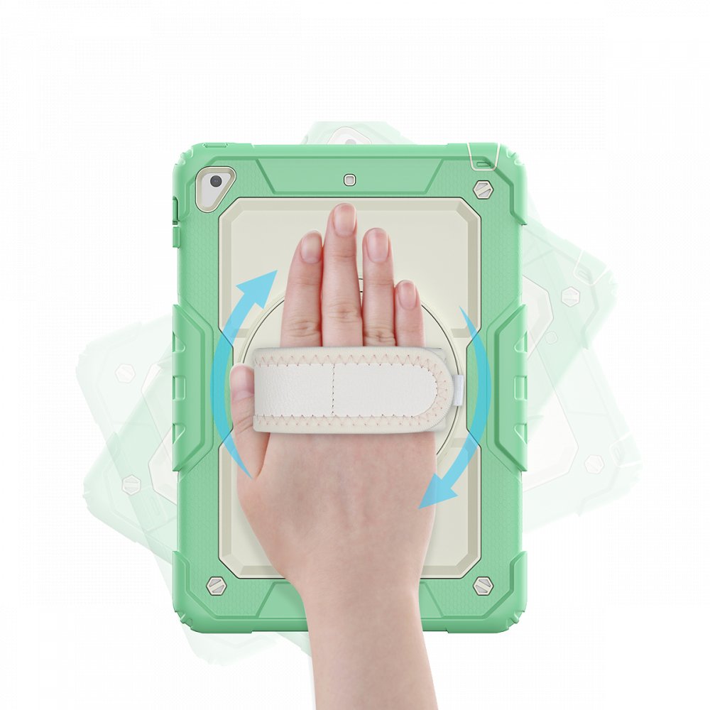  iPad 9.7 (2017) Kılıf Strap New Tablet Kapak - Yeşil