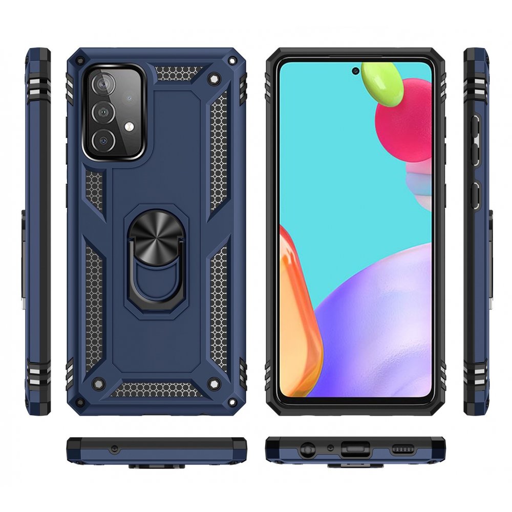  Samsung Galaxy A52S Kılıf Sofya Yüzüklü Silikon Kapak - Lacivert