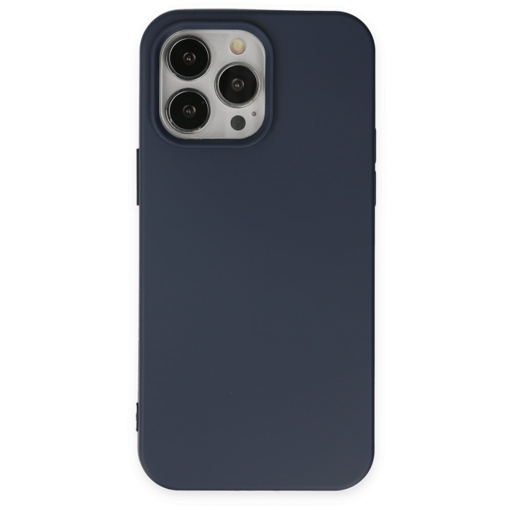  iPhone 15 Pro Kılıf Nano içi Kadife Silikon - Lacivert