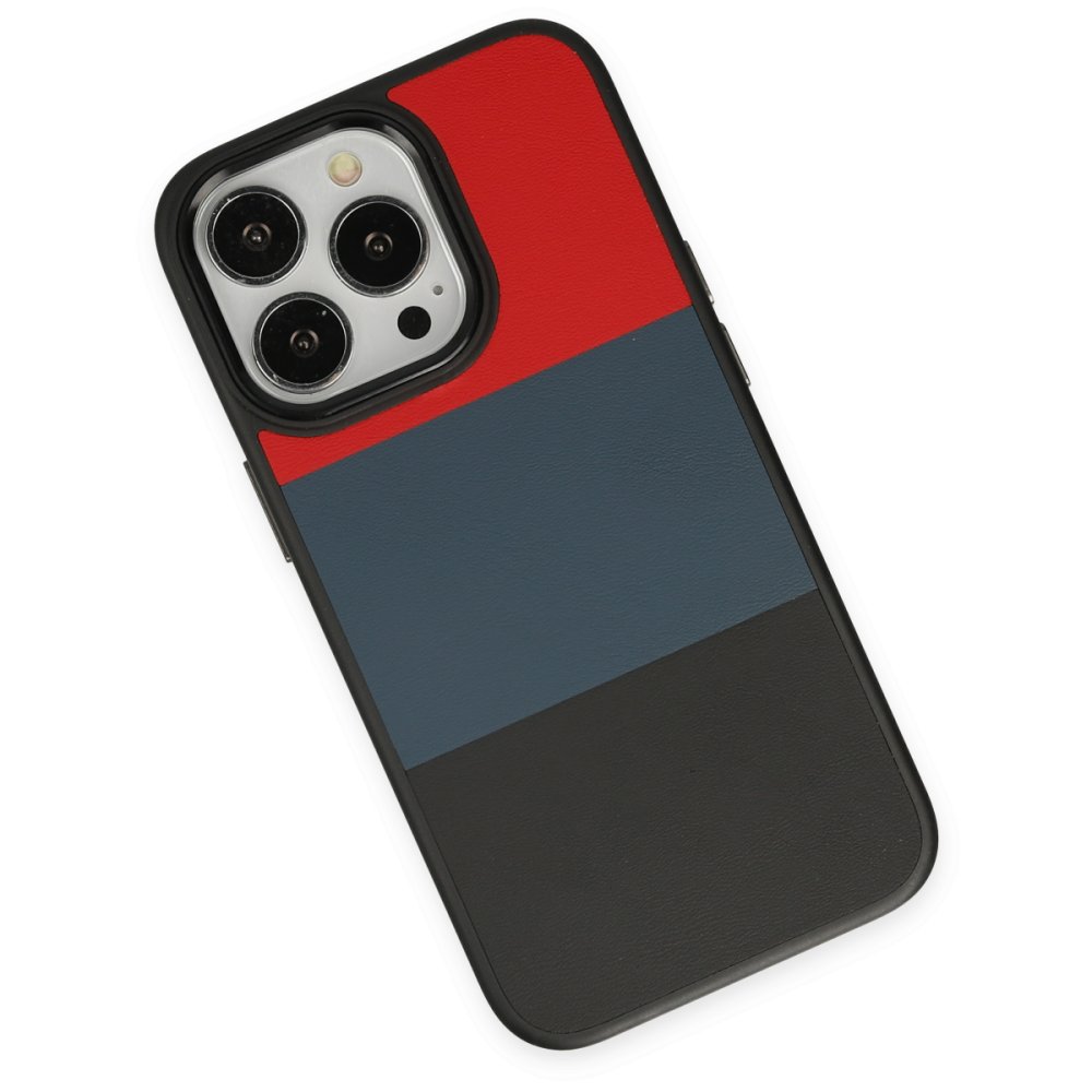 iPhone 14 Pro Max Kılıf King Kapak - Kırmızı-Siyah  iPhone 14 Pro Max Kılıf King Kapak - Kırmızı-Siyah
