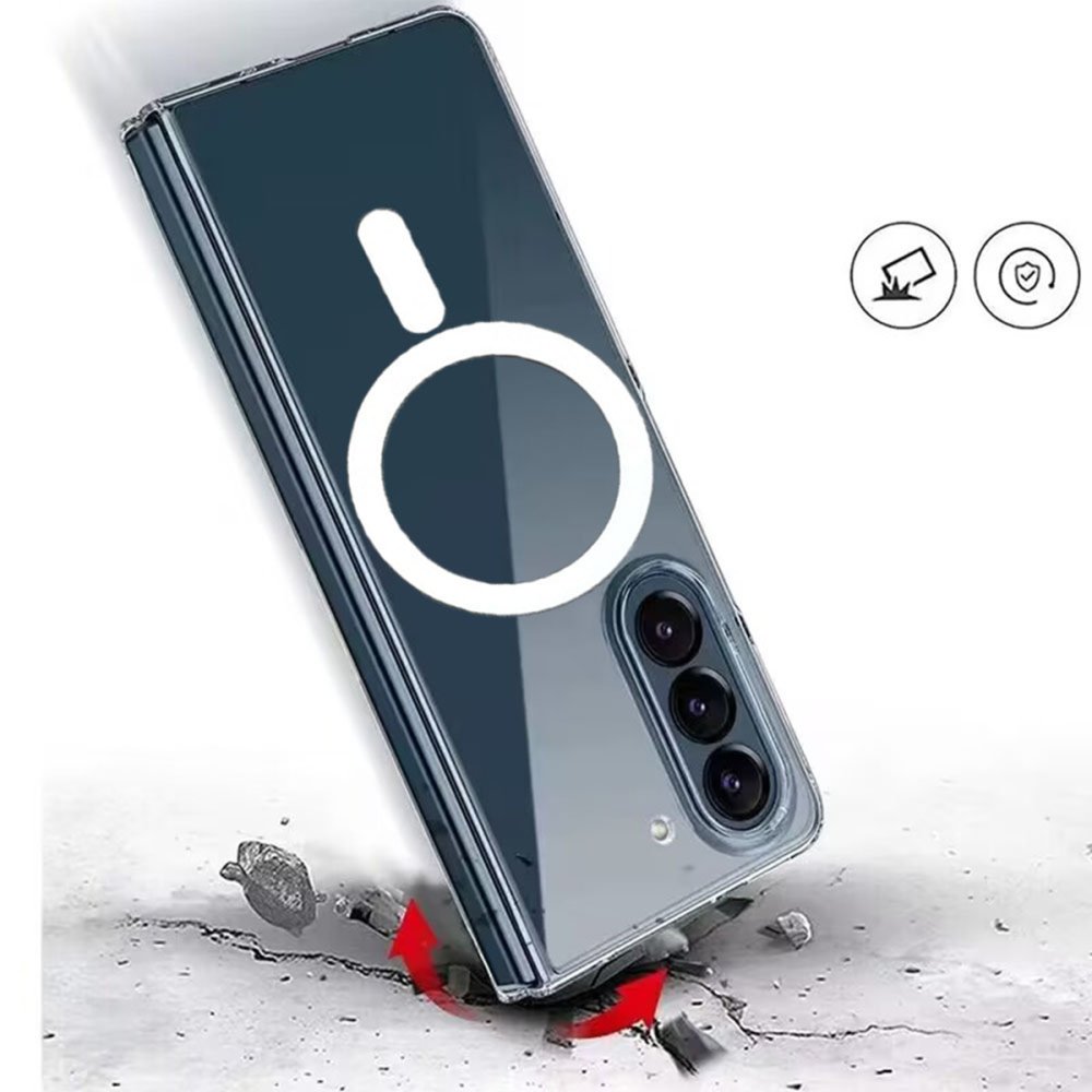  Samsung Galaxy Z Fold 5 Kılıf Magneticsafe Şeffaf Silikon - Şeffaf