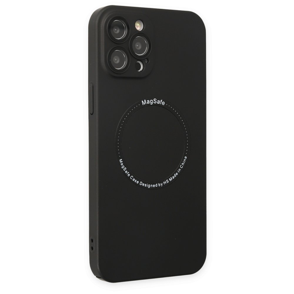  iPhone 12 Pro Kılıf Jack Magneticsafe Lens Silikon - Siyah